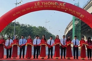 河內環市3路梅易-南昇龍路段通車儀式。（圖源：明幸）