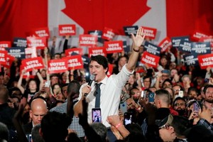 10月19日，特魯多為即將開始的大選做準備，在安大略省舉行集會。（圖源：路透社）