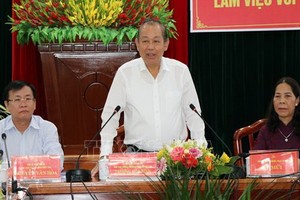 政府常務副總理張和平（中）在會上發表講話。（圖源：越通社）