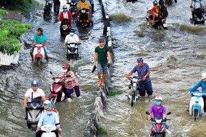本市每逢潮汛高漲，多條街道就會嚴重受淹。（圖源：友科）