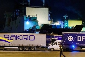 發現偷渡客的貨輪。（圖源：BBC））