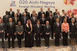 出席G20外長會議各代表合照留念。