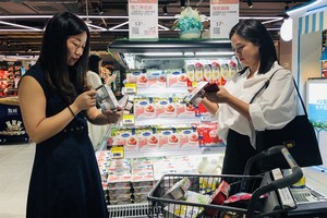 Vinamilk產品在阿里巴巴旗下的 Hema超市上架。