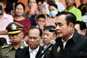 2月9日，泰國總理巴育就呵叻府槍擊事件召開新聞發佈會。（圖源：星報）