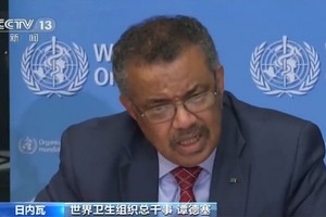 世界衛生組織總幹事譚德塞。（圖源：CCTV視頻截圖）