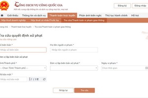 試行網上繳納違反交規罰款。（圖源：網站截圖）