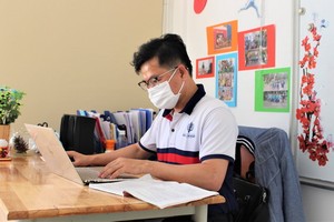 大學生在線上學習。（示意圖源：田升）