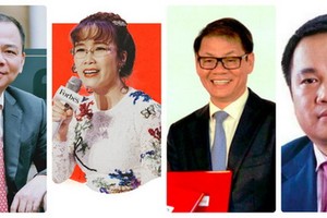 從左至右：范日旺、阮氏芳草、陳伯陽及胡雄英。（圖源：互聯網）