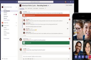 微軟公司表示，由於爆發2019冠狀病毒疾病大流行，人們改用網絡通訊互動，微軟視訊會議軟體Teams3月份通話量爆增1000%。（圖源：互聯網）