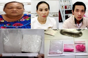 跨境運毒被警方人贓並獲，上左圖起依次為羅氏嬌、阮氏幸及鄧黃成。（圖源：警方提供）