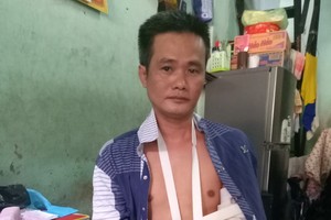 林文仁的手臂受傷。