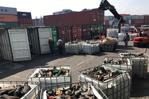 本市各職能機關當前仍在致力處理上千廢料集裝箱。（圖源：VGP）