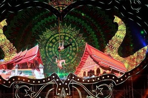 圖為2019年下龍國際馬戲嘉年華一項受歡迎的表演節目。（圖源：越通社）