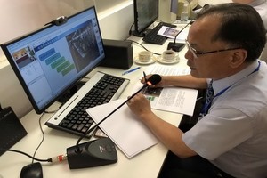 胡志明市台灣商會會長鄭文忠在線上分享資訊。