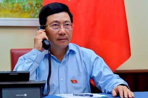 外交部長范平明昨(8)日與埃及外交部長薩邁赫‧舒克麗通電話。（圖源：PLO）