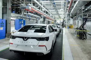 圖為 Vinfast 國產汽車成品車間一隅。（圖源：田升）