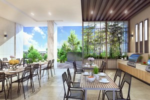 The Signature公寓的燒烤區。