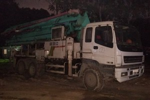 肇事的預拌混凝土車。（圖源：秋莊）