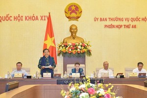 國會常務副主席從氏放（左二）主持會議。（圖源：Quochoi.vn）