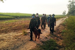 安江省邊防部隊在邊境便道上進行巡邏。（圖源：安富）