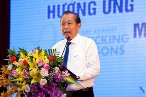 政府常務副總理張和平在會上致詞。（圖源：金龍）