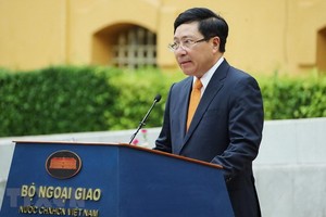 我國外交部長范平明代表2020年東盟輪值主席國發表演講。（圖源：越通社）