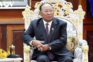 柬埔寨王國國會主席韓桑林。（圖源：VOV）