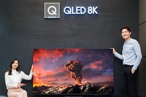三星電子新款QLED電視。（圖源：韓聯社）