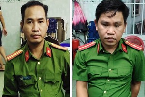 冒充公安企圖搶奪財物的2名歹徒被拘捕。（圖源：警方提供）