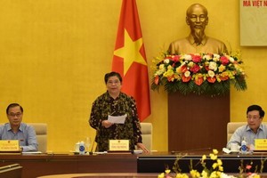 黨中央政治局委員、國會常務副主席、監察團團長從氏放（中）主持會議。（圖源：VGP）