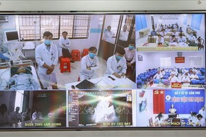 大水鑊醫院遠程診治病中心於昨(23)日正式投入活動。（圖源：越通社）