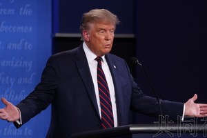 美國總統特朗普。（圖源：共同社）