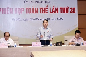 國會法律委員會主任黃青松（中）主持會議。（圖源：尹晉）