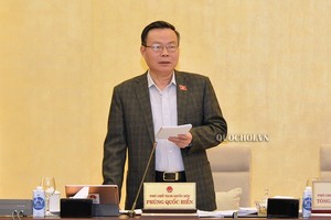 國會副主席馮國顯在會上發言。（圖源：Quochoi.vn）