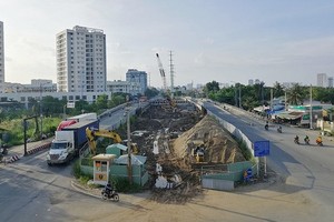 施工中的第二郡美水3橋建設工程。