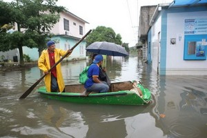 圖為受災後的墨西哥塔巴斯科州。（圖源：Milenio）