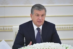 烏茲別克斯坦總統米爾濟約耶夫。（圖源：哈通社）