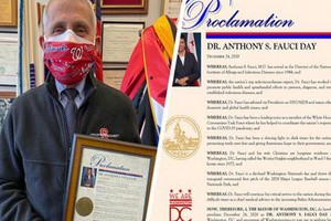 福奇80歲生日前夕收到一份華盛頓市長送上的特別禮物。（圖源：互聯網）