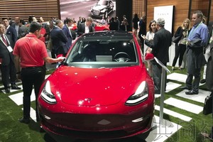 特斯拉的一款電動汽車。（圖源：共同社） 