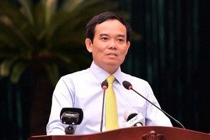 市委常務副書記陳留光在會上發表指導意見。（圖源：越勇）