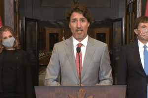 加拿大總理賈斯廷‧特魯多（中）。（圖源：Getty Images）