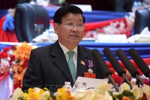 老撾人民革命黨中央執委會總書記通倫‧西蘇里同志。（圖源：越通社）