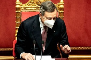 意大利總理德拉吉在參議院發表首次公開講話。（圖源：互聯網）