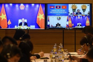 越老柬三國總理舉行視像會談。（圖源：VOV）