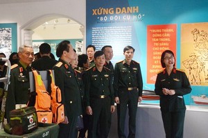 “軍隊青年-在黨旗下堅信不移”專題展一瞥。（圖源：日南）