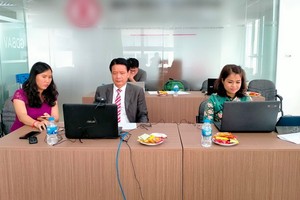 越南康洋產業園董事長徐豐培與其他企業參加廣交會線上交流推介會。