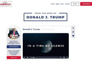 美國前總統特朗普開通的網站截圖。