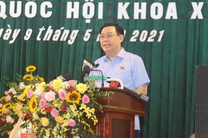 國會主席王廷惠在選民接觸會上闡述自身的行動計劃。（圖源：吳光勇）