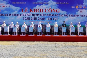 演州-躍灘高速項目動工儀式。（圖源：VNN）