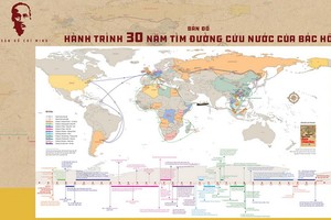 胡伯伯30年出國尋找救國道路之地圖。